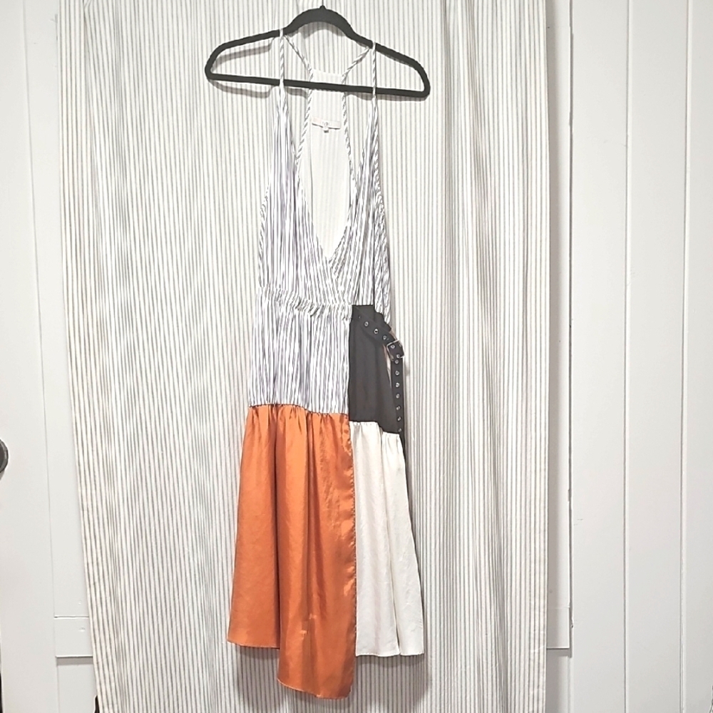 Tibi Mixed Media Midi Dress